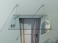 Auvent marquise de porte d'entrée verre trempé transparent