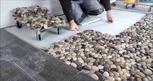 pose de galets au sol