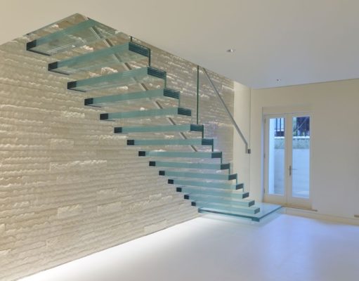 escalier verre